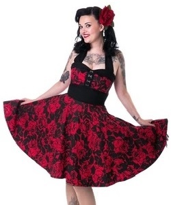 Rockabilly šaty dámské Rose Valley