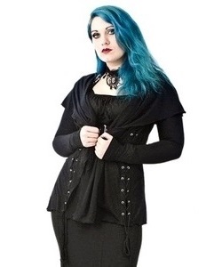 Gotický kabátek/cardigan dámský se šněrováním