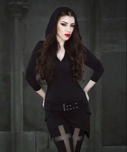 Gotická mikina dámská dlouhá černá Nox