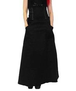 Gotická sukně dámská dlouhá s vysokým pasem