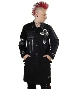 Punkový kabát pánský s křížem