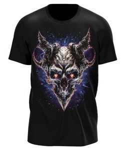 Tričko pánské Space Satan Skull (svítí ve tmě)