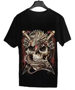 Tričko pánské Dragon Pirate Skull (svítí ve tmě)