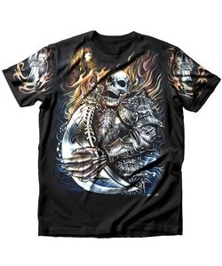 Tričko pánské Warrior Skull Sleeves (svítí ve tmě)