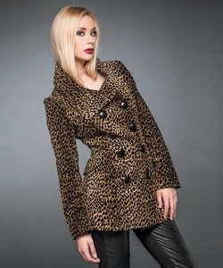 Punkový kabát dámský hnědý leopard