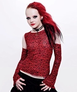 Punkový top dámský červený leopard