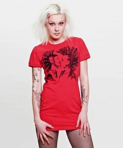Punkové tričko dámské červené Punk Love